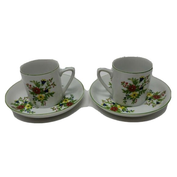 Shafford Persian Garden Japan Two Tea Cups & Saucers Vintage 1970s New Old Stock - Picture 1 of 12